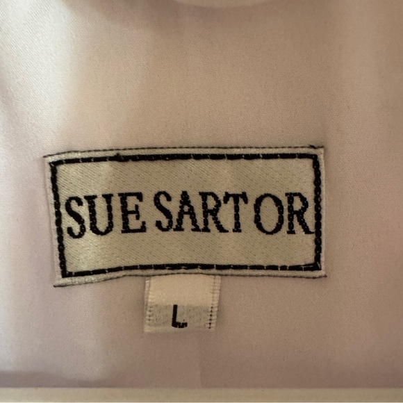 Sue Sartor Paloma Flounce Dress, White Cotton Swiss Voile/Embossed Blooms, L - Picture 9 of 11